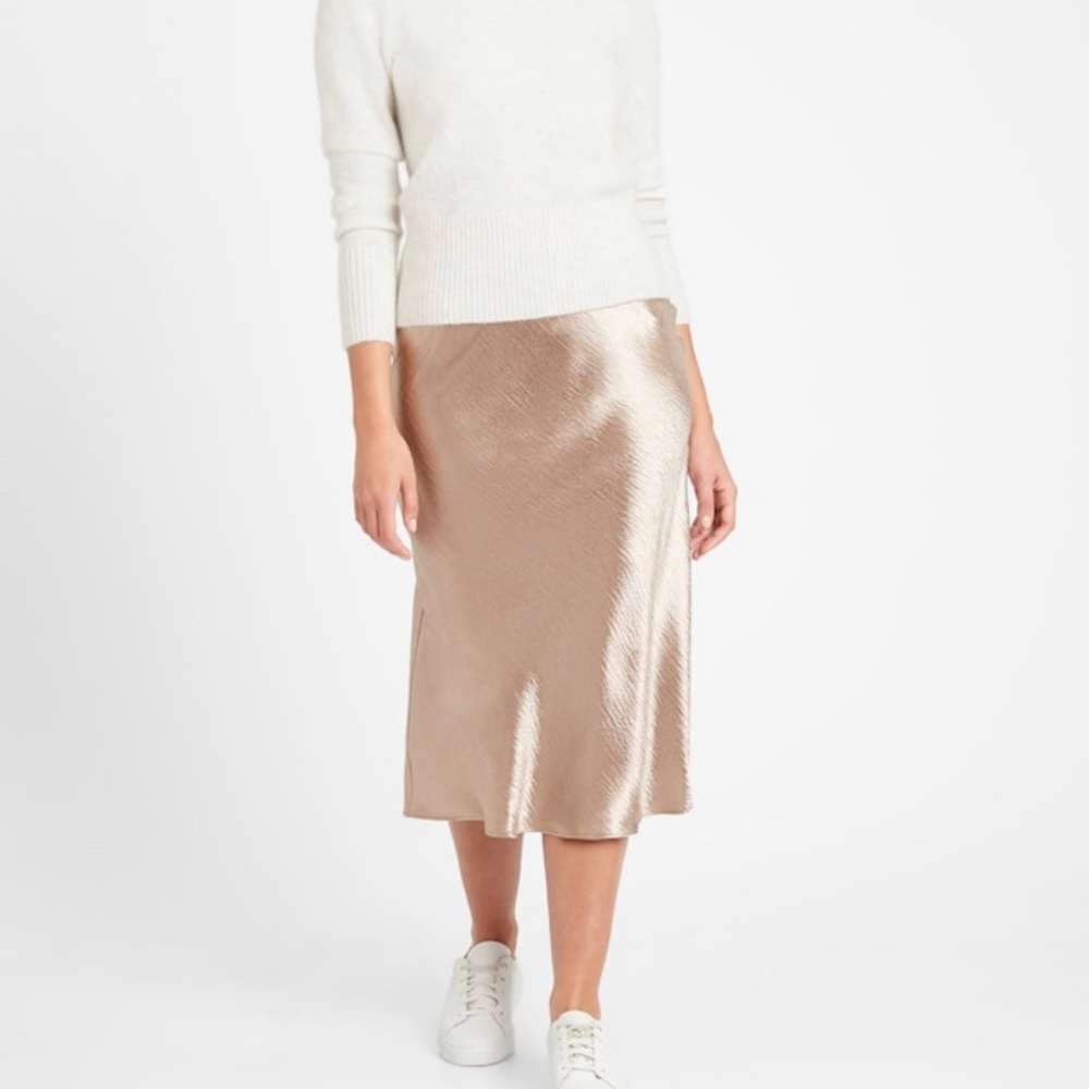 Banana Republic Champagne Midi Skirt